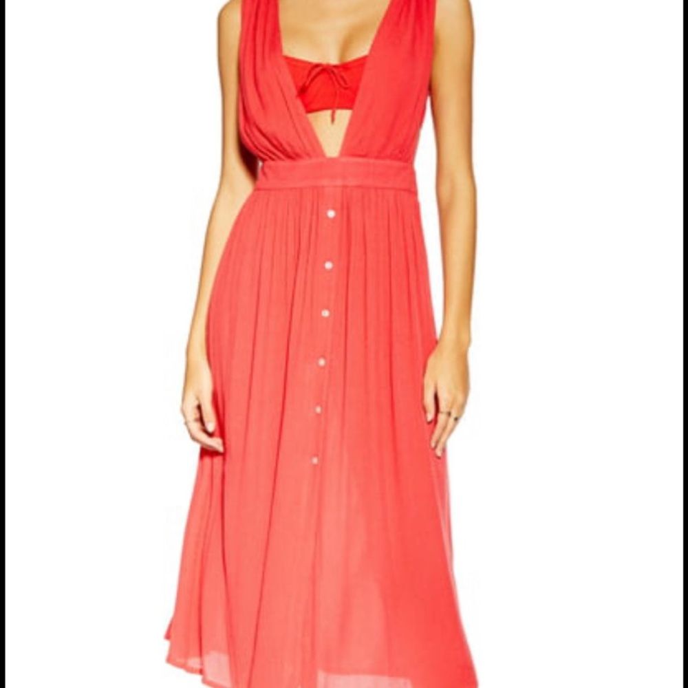 Topshop Button Cover Up Midi Dress Size 4-6